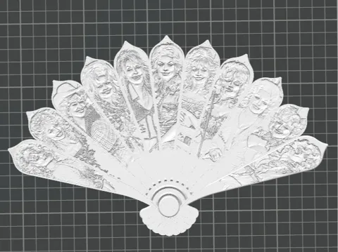Modelo para impresión 3D: Dolly-Parton多莉帕顿个人合集扇子 浮雕 折扇 音乐歌手 — referencia de MakerWorld
