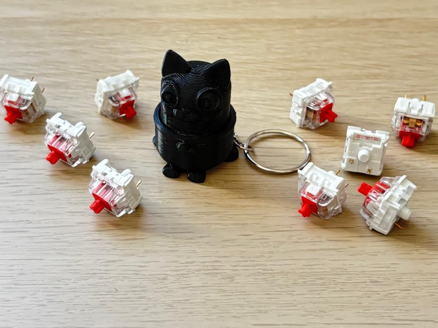 Cat Mechanical Switch Clicker Keychain