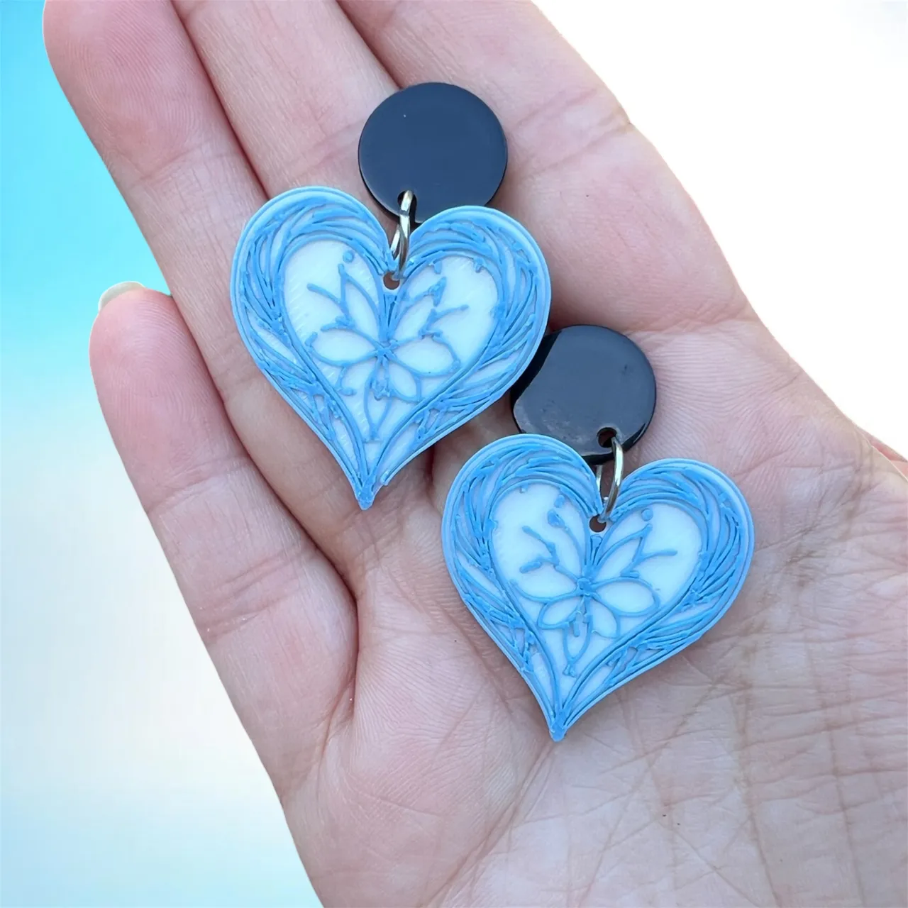 Pendientes corazón mandala view 2