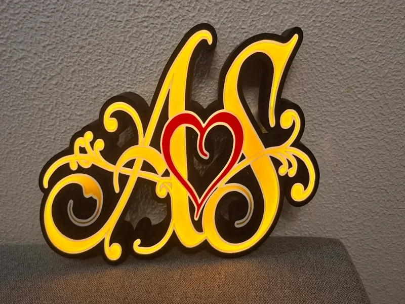 LAMPE Initiale A & S AMOUR