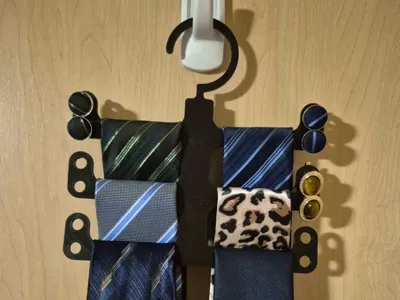 Tie Hanger with Cufflink Storage (Modular)