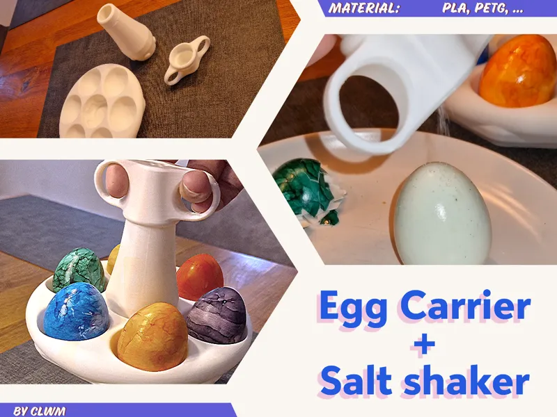 2 in 1 salt shaker and egg carrier (6 eggs)