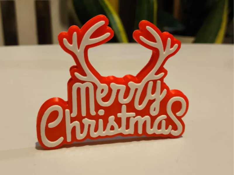 Merry Christmas Reindeer Sign Very Smooth Surface