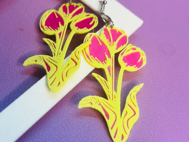 Pendientes de tulipanes