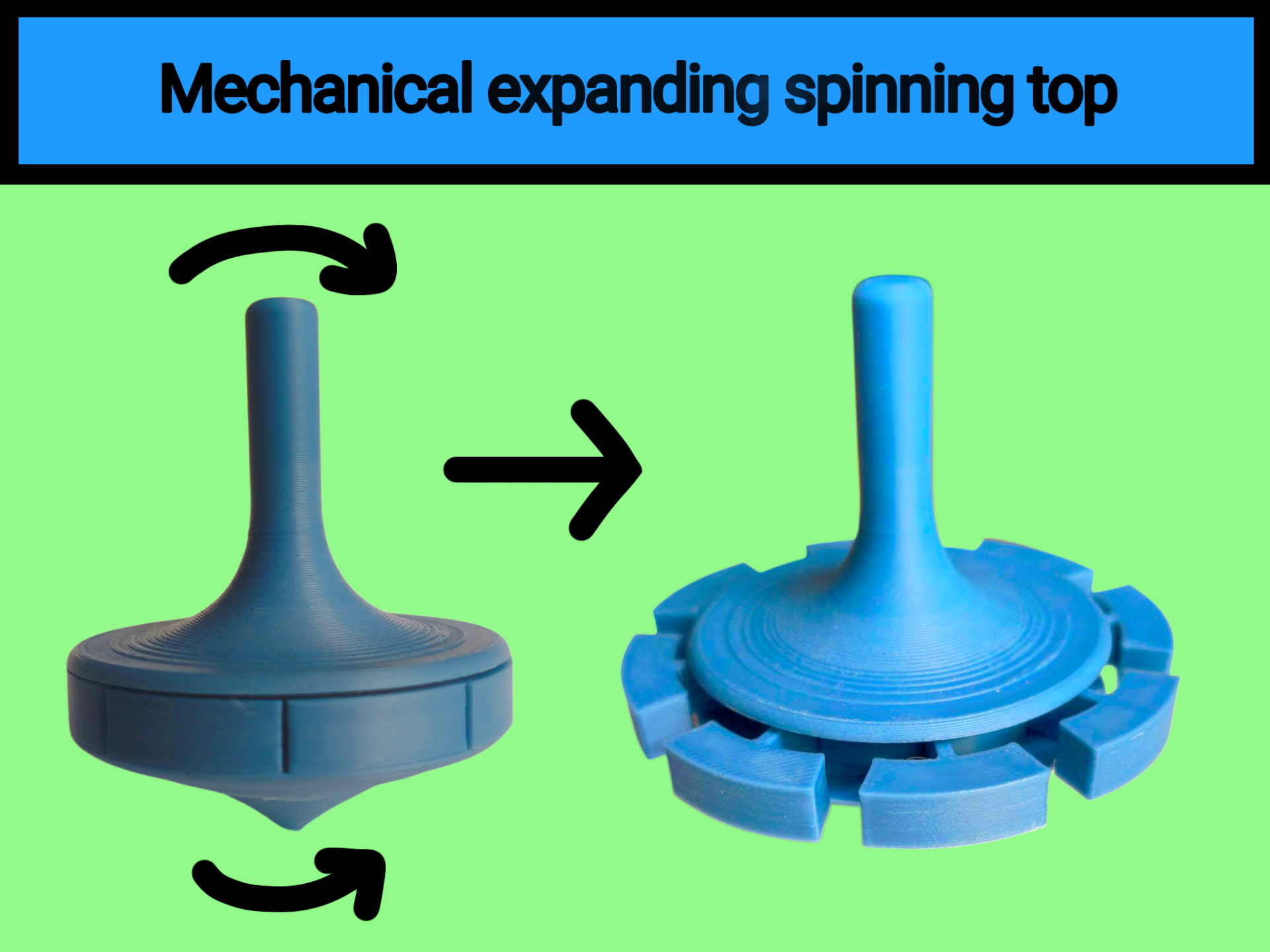 Mechanical expanding spinning top