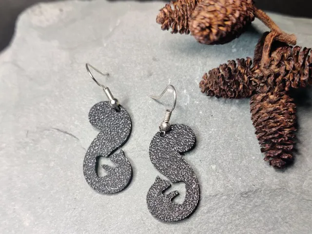 Squirrel & Acorn Silhouette Earring