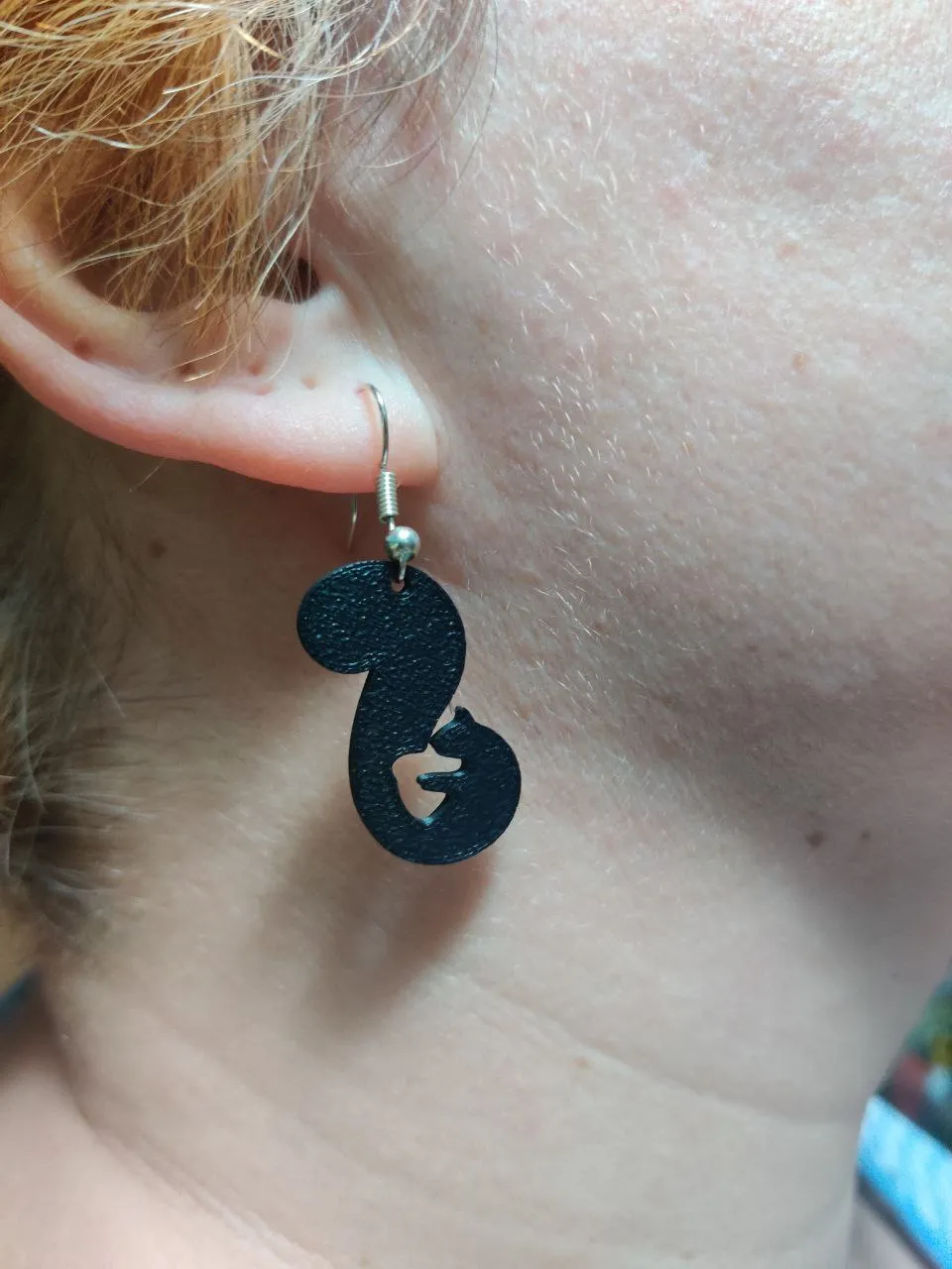 Squirrel & Acorn Silhouette Earring view 4