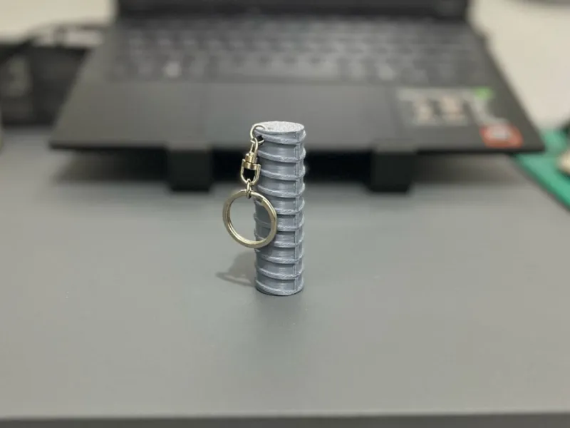 Simple Bag Charm Construction Keychain - Rebar