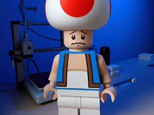 Toad from Mario brick figure - Free 3D Print Model - MakerWorld