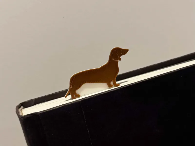 Miniature Dachshund over page Bookmark