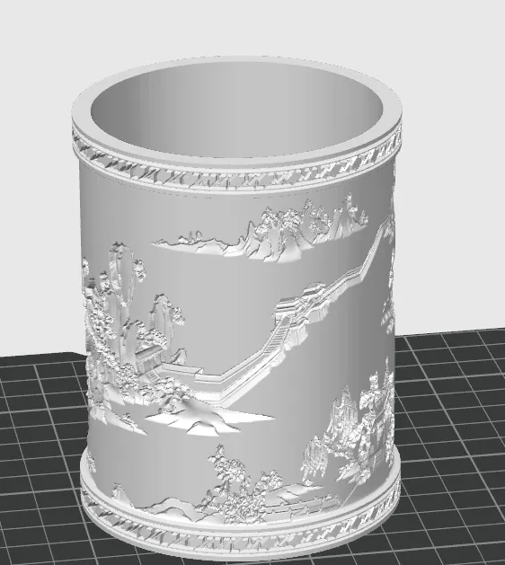 pen container山水笔筒