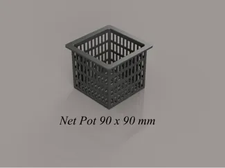 Eckiger Hydroponik Netztopf 90 mm – 3D Druck – DWC