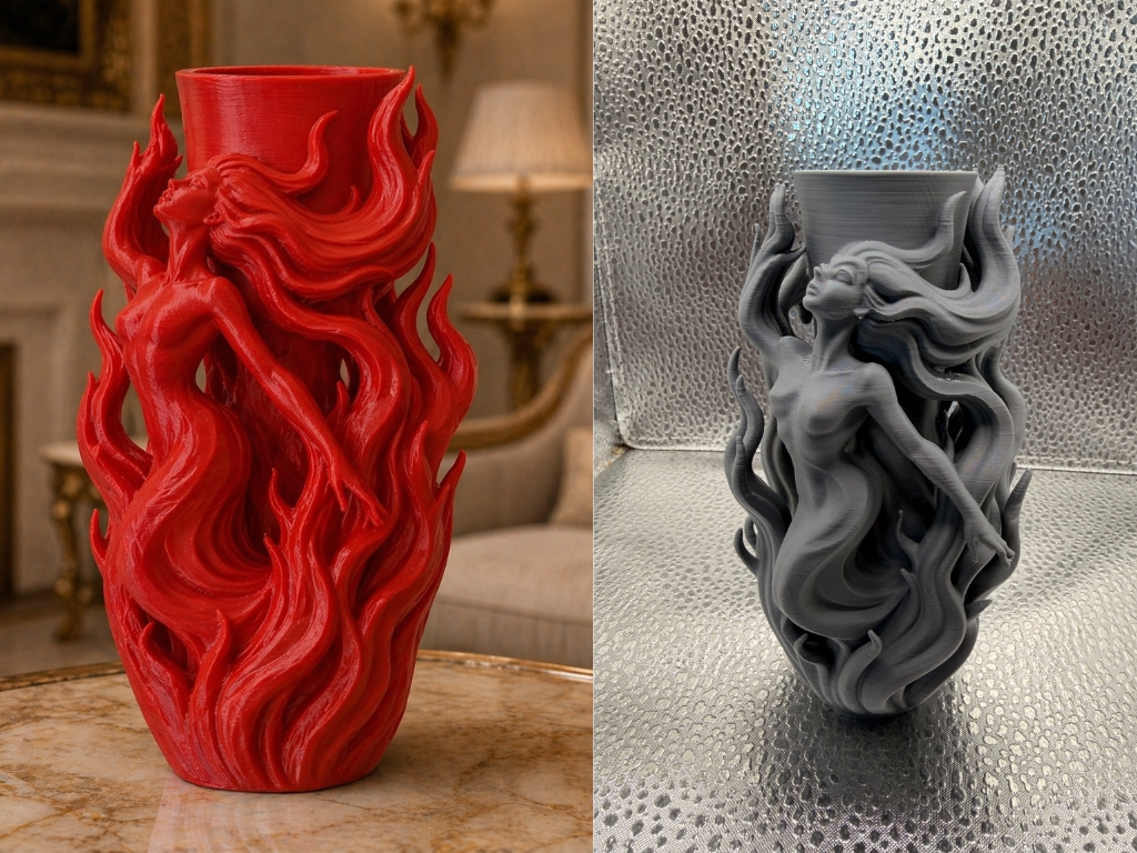 Flame Goddess Inferno Fantasy Vase