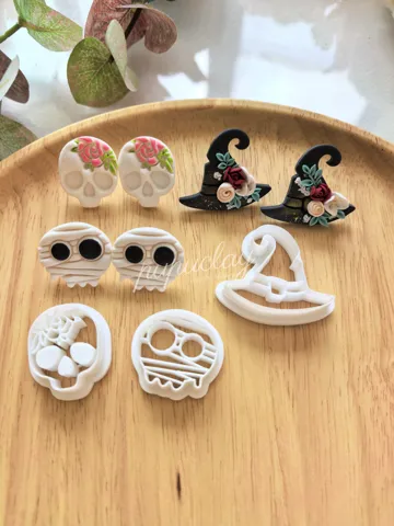 Cortador para modelado: Halloween skull hat polymer clay cutter — vista de referencia 3