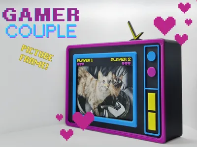 Gamer couple picture frame 10x15 cm 4x6''