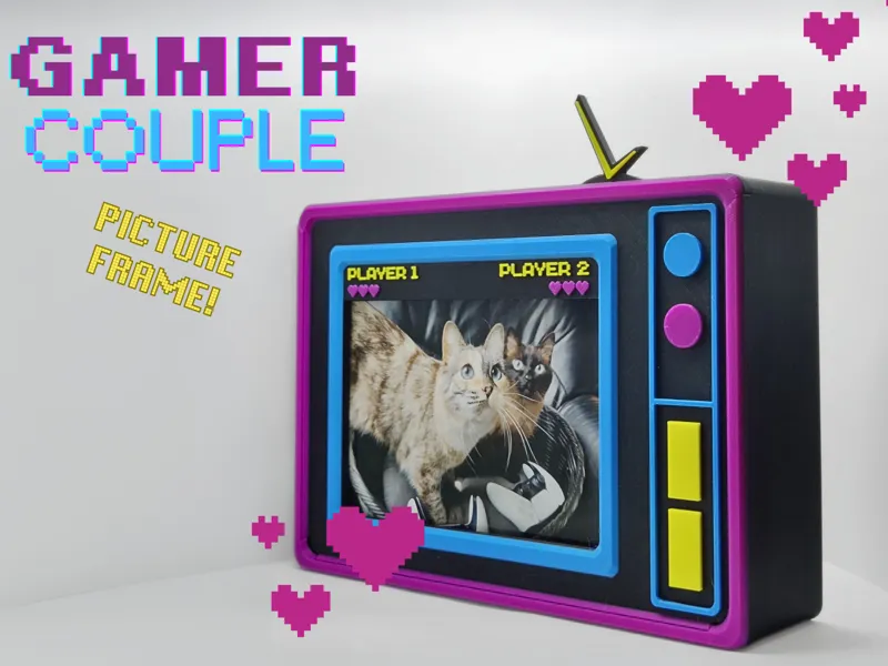 Gamer couple picture frame 10x15 cm 4x6''