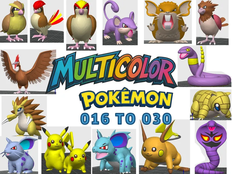 Multicolor - Pokemon 016 to 030