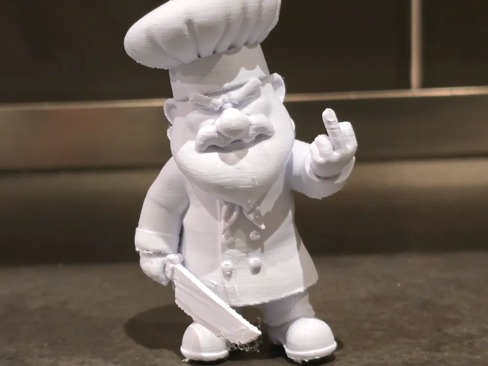 Rude Chef Gnome Figurine Middle Finger - Free 3D Print Model - MakerWorld