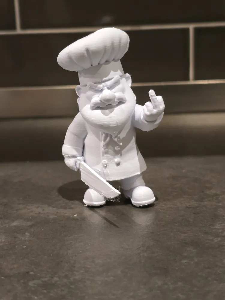 Rude Chef Gnome Figurine Middle Finger - Free 3D Print Model - MakerWorld