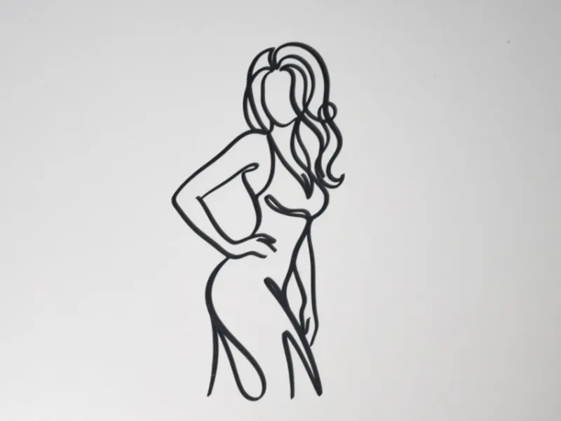 Frau in Pose Line Art
