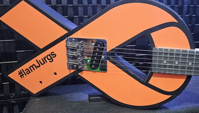 Hopecaster Cancer Ribbon Electric Guitar