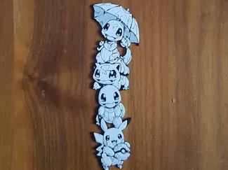 Pokemon Gen 1 Starter Bookmark