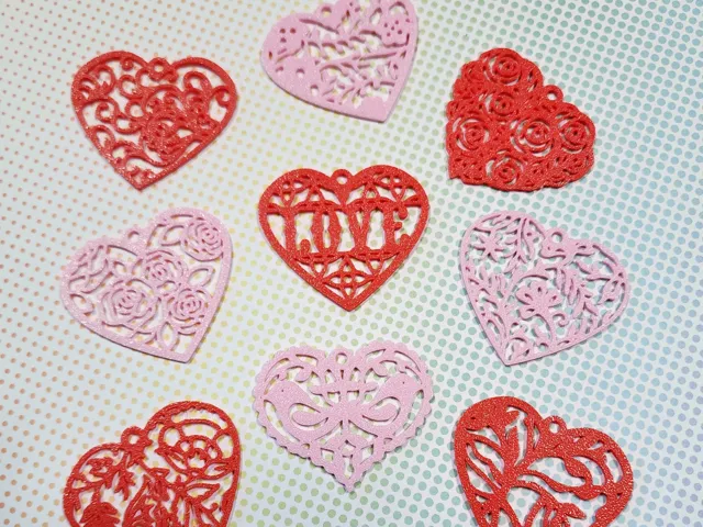 Valentine's Lace Doily Heart Earrings ,Quick Print