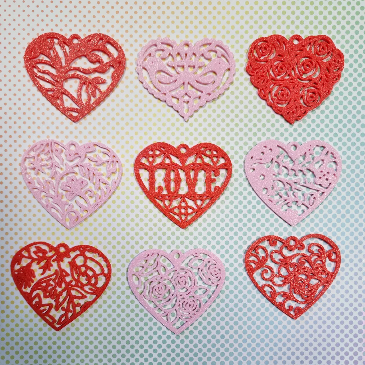 Valentine's Lace Doily Heart Earrings ,Quick Print view 3