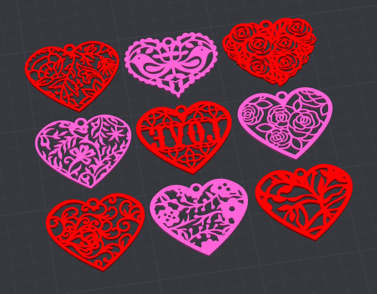 Valentine's Lace Doily Heart Earrings ,Quick Print view 2