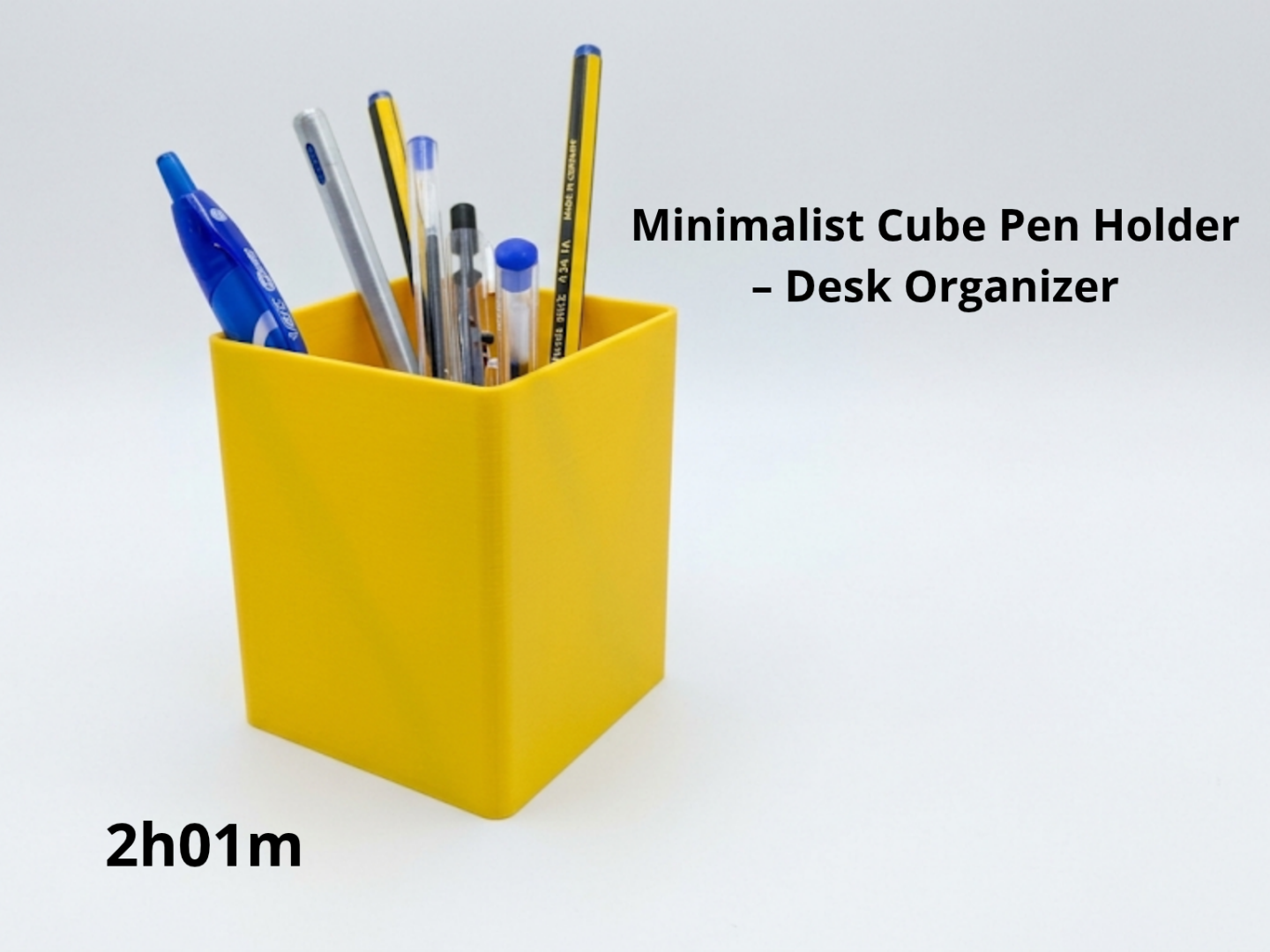 Minimalist Cube Pen Holder – Desk Organizer 3D model