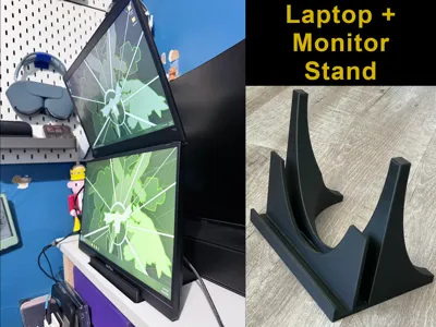 Vertical Laptop + Monitor Stand