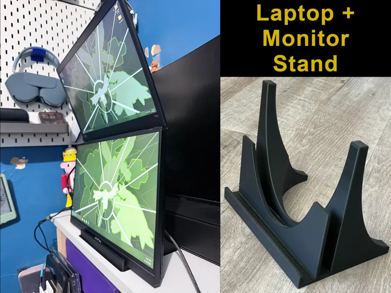 Vertical Laptop + Monitor Stand