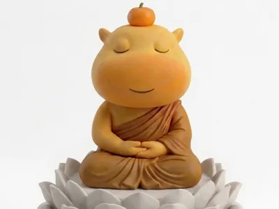 Capybara Lulu Buddha Desktop Ornament, Can Be Used as Phone Stand
