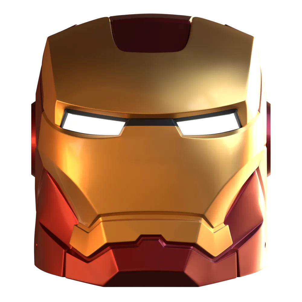 VEK3D Brick Iron Man Helmet - Free 3D Print Model - MakerWorld