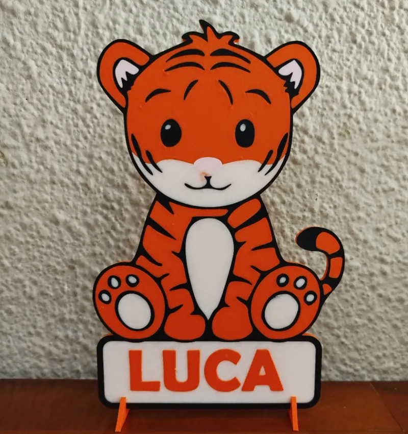 DECORATIVE TIGER SIGN WITH BRACKETS (EDITABLE)