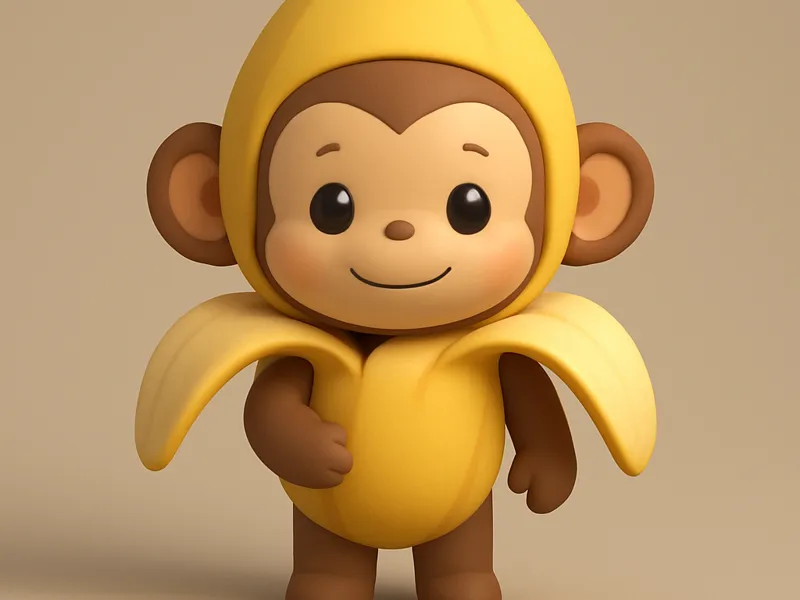 Affe im Bananen Kostüm 