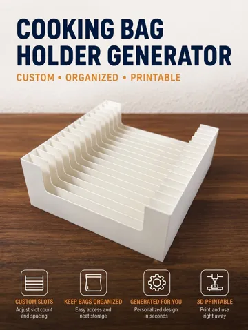 Soporte: Parametric Cooking Bag Holder — Gridfinity ready — vista de referencia 2