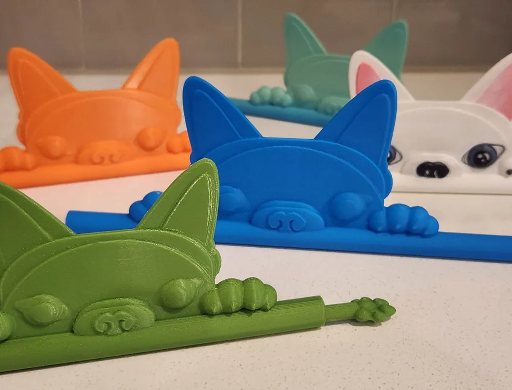 Peeking Puppy Chip Clips (profile for cat version) - Free 3D Print ...