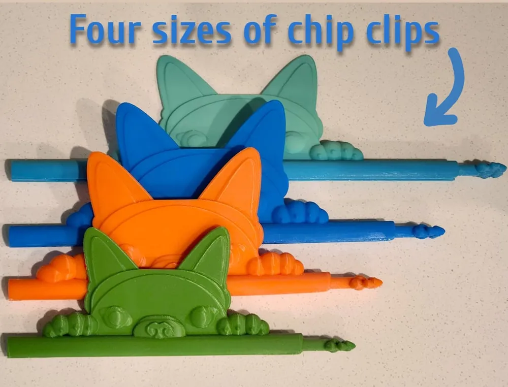 Peeking Puppy Chip Clips (profile for cat version) - Free 3D Print ...