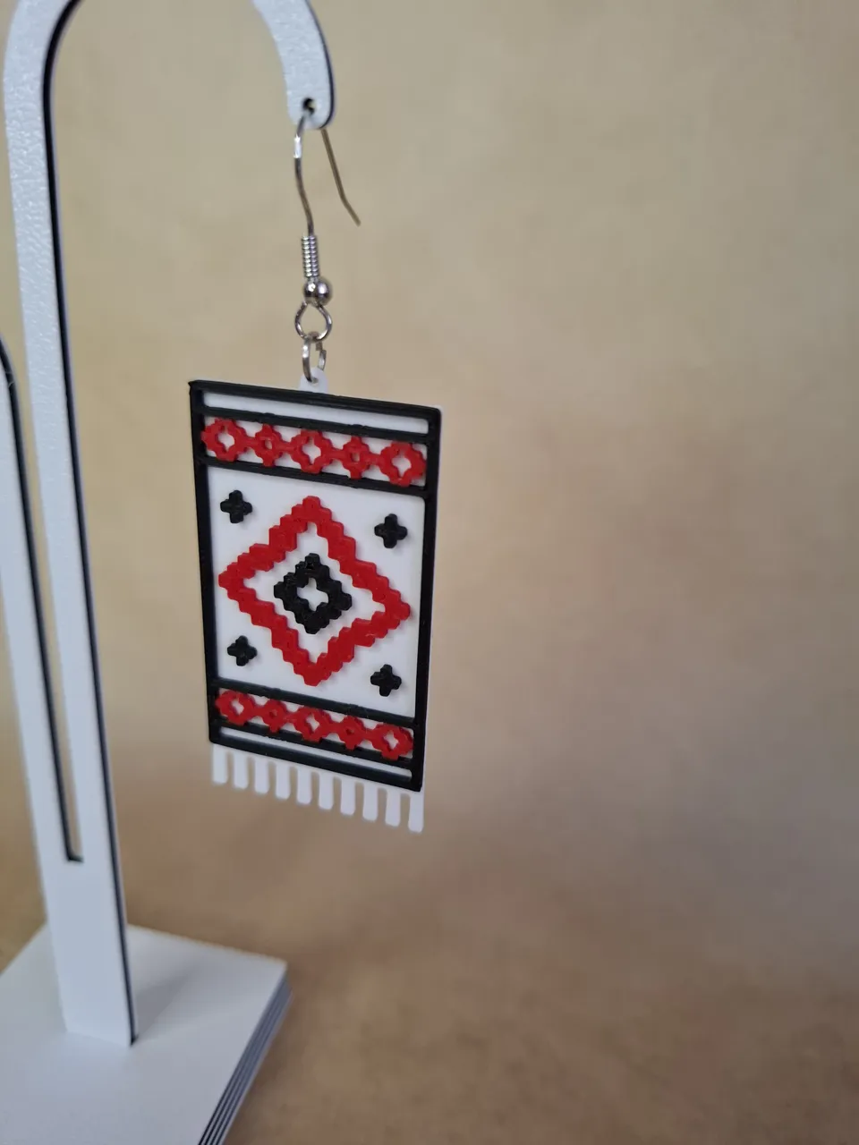 Ukrainian Towel Earrings / Pixel Rushnyk Design view 3