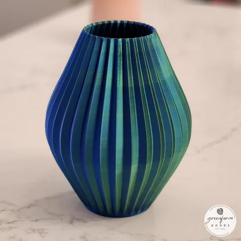 Ribbed Flower Vase Modern Geometric Tabletop Decor view 4