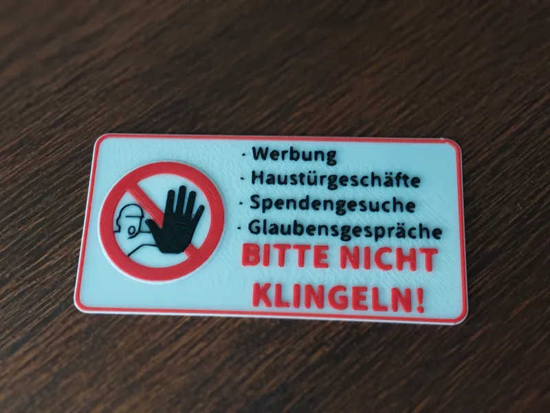 Bitte nicht klingeln Schild Version 2