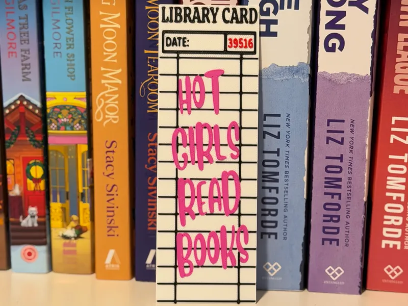 Bookmark Library Card Hot Girls Read Books