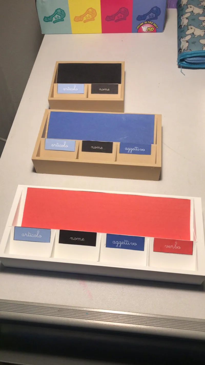 Montessori scatole grammaticali