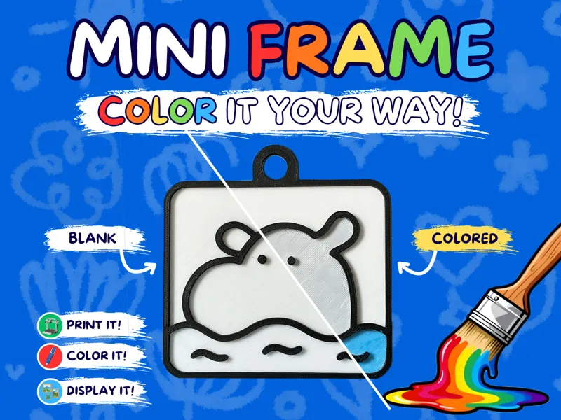 Mini Frames - Peaceful Hippo