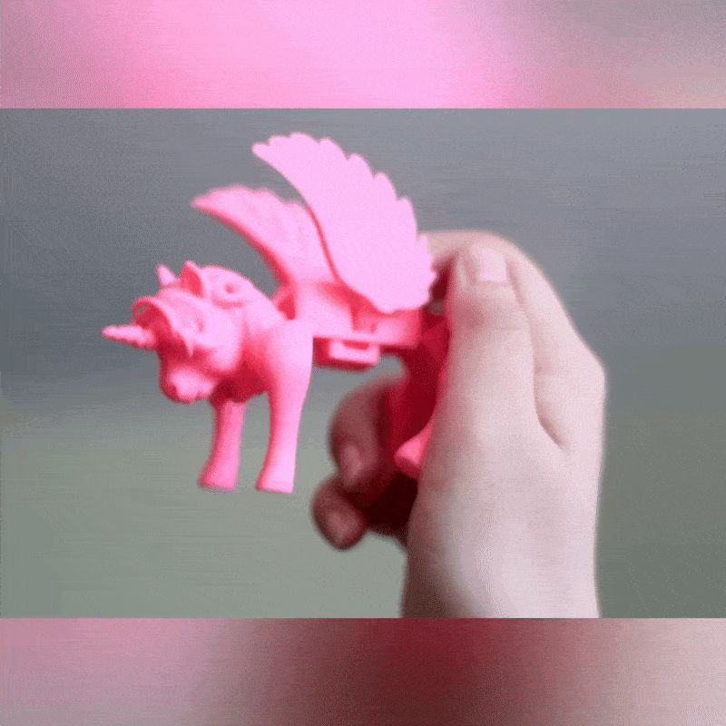 Unicorn Articulated With Movable Wings