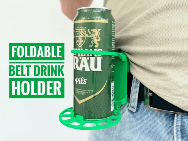 Foldable belt drink holder
