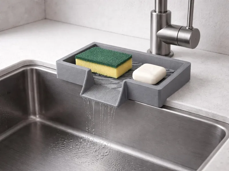 Schwamm/Sponge Ablage mit Abtropfablage & Auslauf