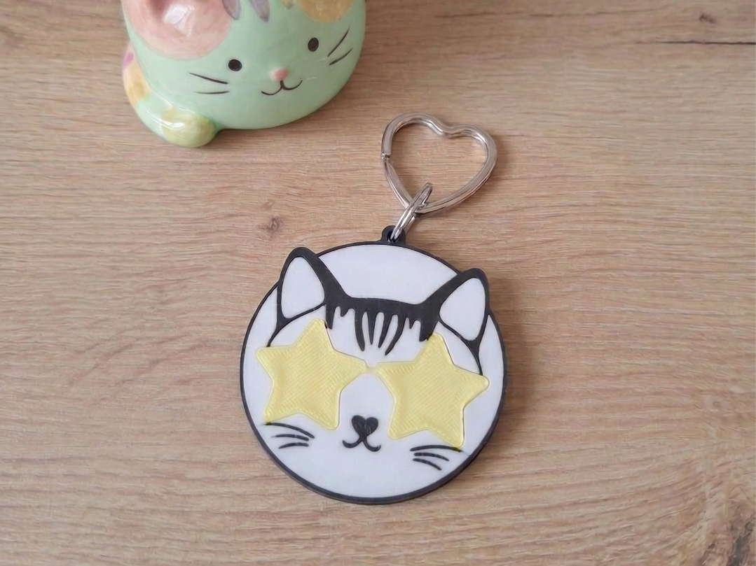 Llavero gato con gafas estrellas - Sunstar cat 