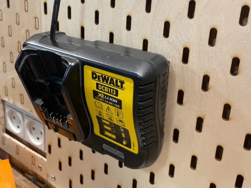 IKEA Skadis DEWALT DCB113 18v Charger Mount